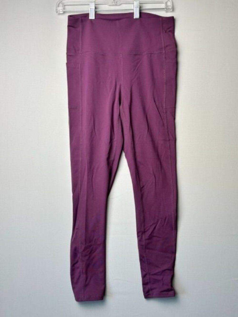 Skechers Women's M Purple High Rise Side Pocket Athletic Workout Leggings